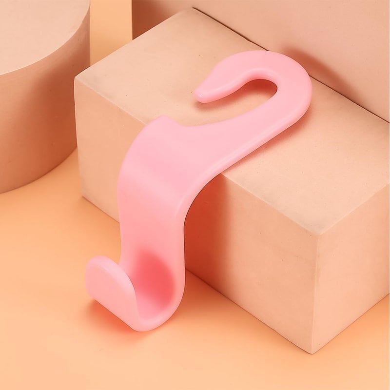 Hanemia 4PCS Car Back Seat Headrest Hooks, Rear Car Seat Storage Headrest Hanger Holder Hooks Organizer, Universal Auto Interior Accessories for Bag Purse Handbag Cloth Coats Grocery (Pink) - Image 2